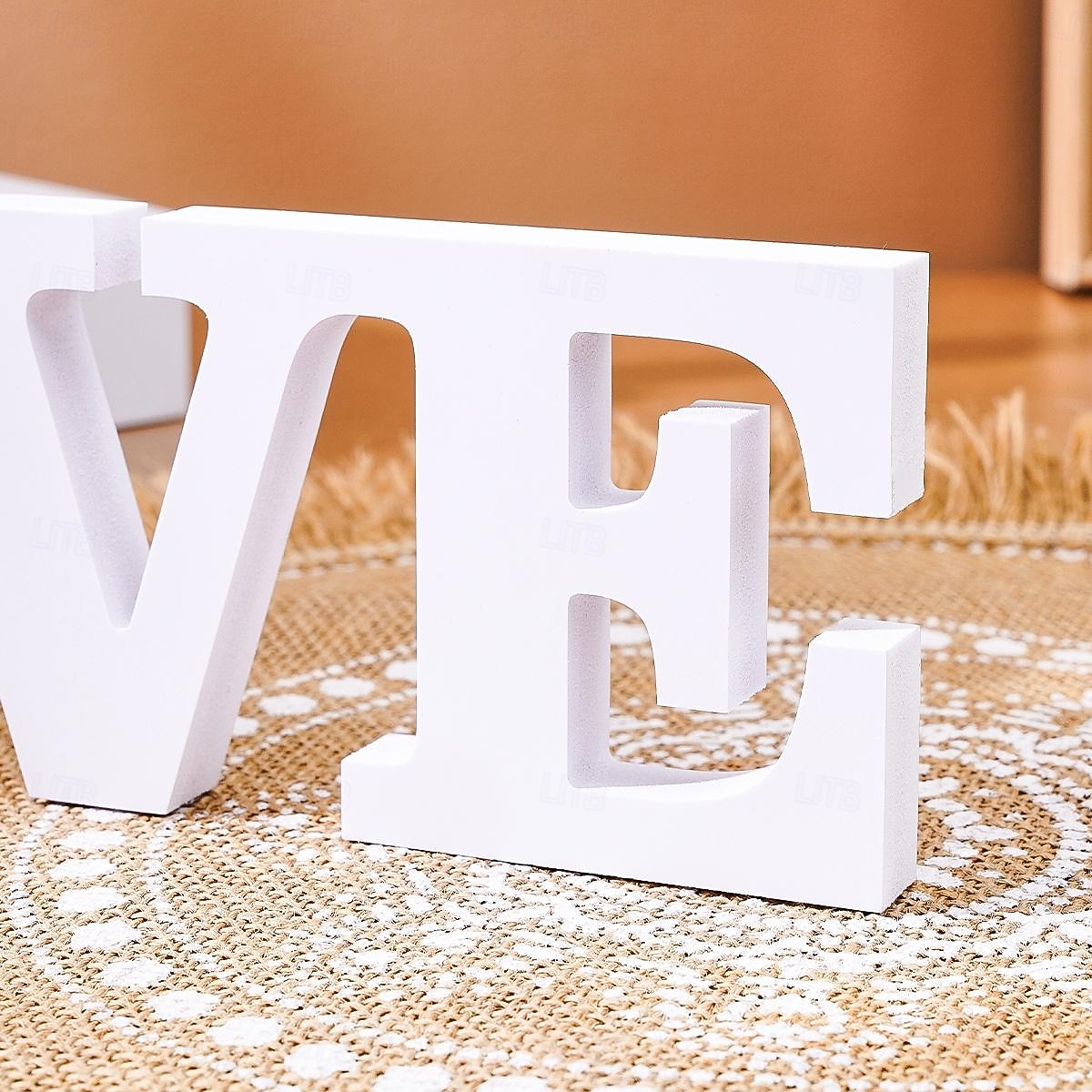 Белая буква «любовь» для украшения стола, отдельно стоящая вывеска из ПВХ, романтическое украшение на день святого Валентина, свадьбу, годовщину, теплое украшение для рабочего стола в помещении для 2026 - $9.99 –P7