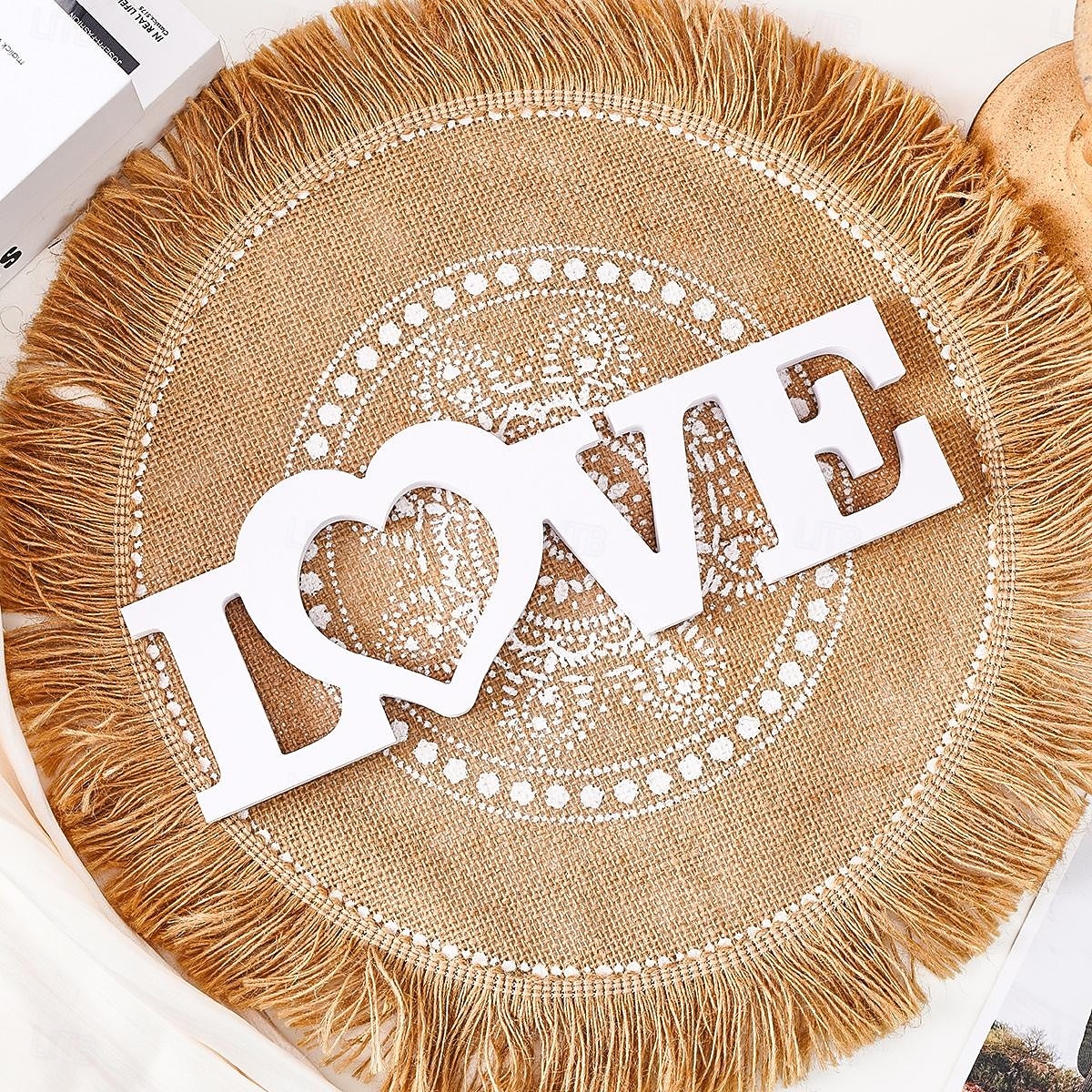 Белая буква «любовь» для украшения стола, отдельно стоящая вывеска из ПВХ, романтическое украшение на день святого Валентина, свадьбу, годовщину, теплое украшение для рабочего стола в помещении для 2026 - $9.99 –P2