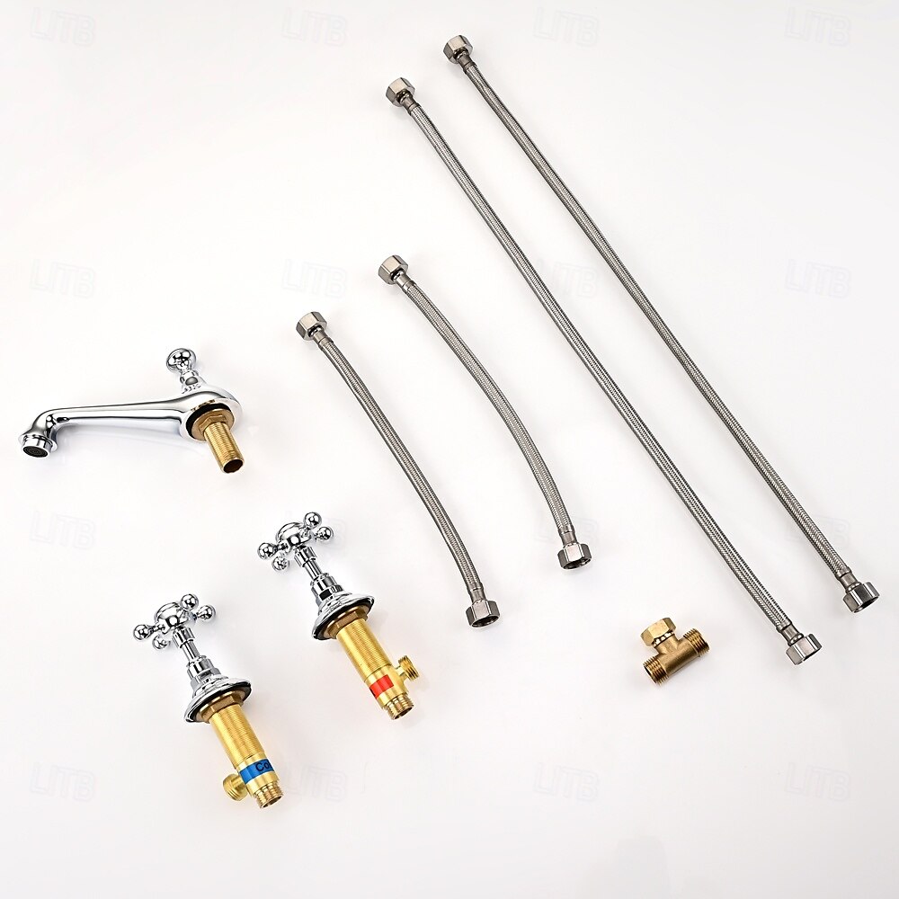 Bathroom Sink Faucet - Widespread Electroplated Widespread Two Handles Three HolesBath Taps 2025 - $202.49 –P10