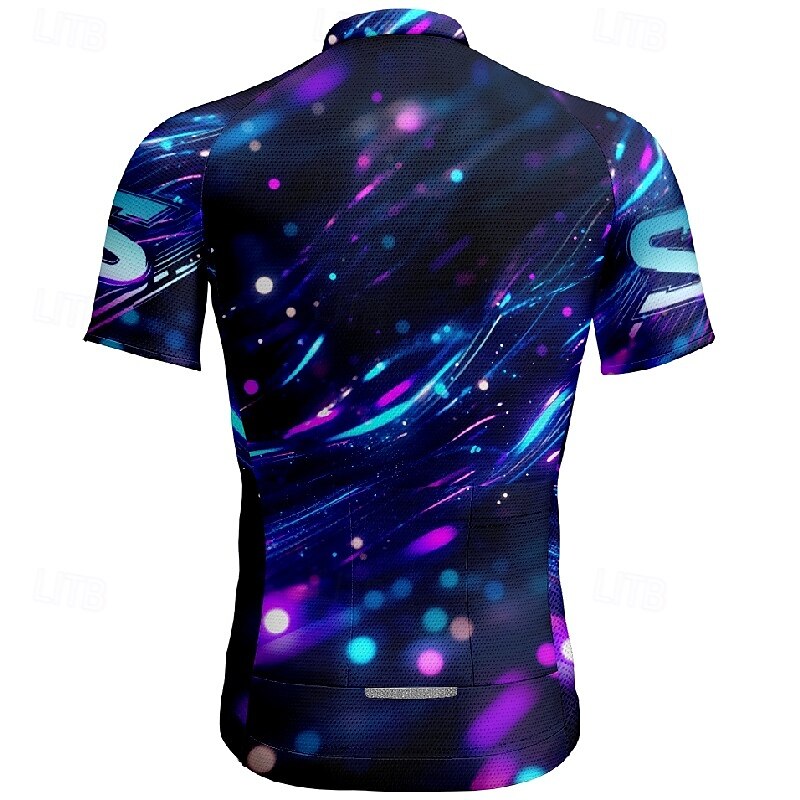 Homme Maillot de cyclisme Manche Courte Cyclisme T-shirt Maillot avec 3 poches arrière VTT Vélo tout terrain Respirant Séchage Rapide Design Anatomique Évacuation de l'Humidité Pourpre foncé Bleu de 2025 ? $25.99 –P12