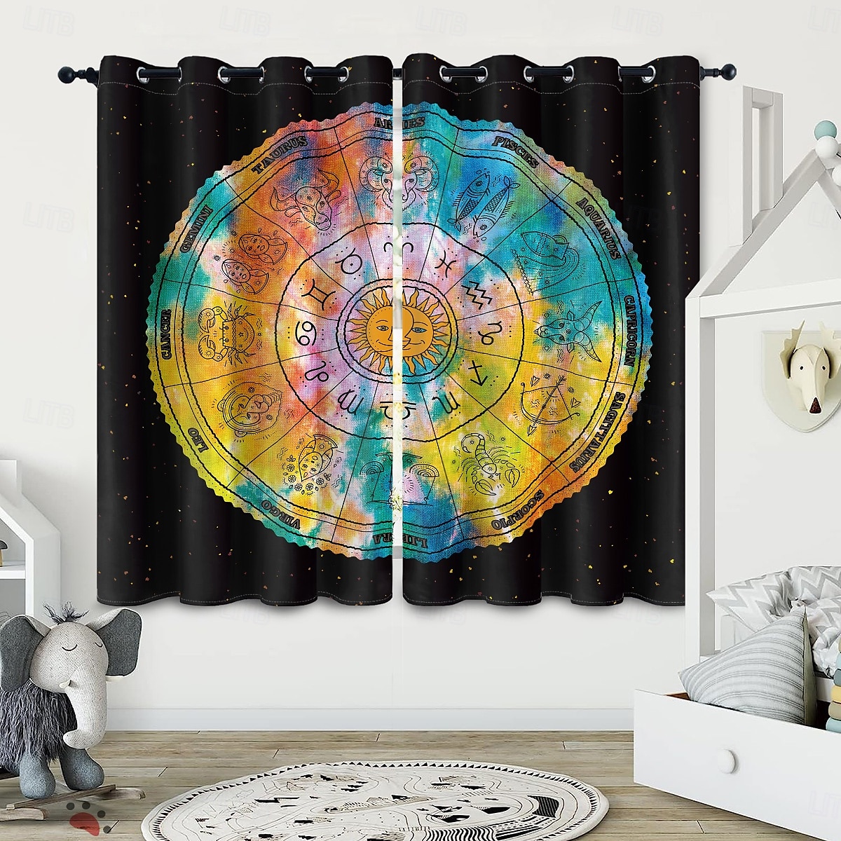 RETRO ABSTRAKTI MANDALA AURINKO JA KUU ISOLAHKOTOULOS ULKOBALCONI KESKUSTELUTILA OLOHUONE KOTIKORISTUS 2-KOSKETUS 3D DIGITAALINEN PRINTTAUS REIKÄTUNNUSVERHO 2025 - $30.99 –P7