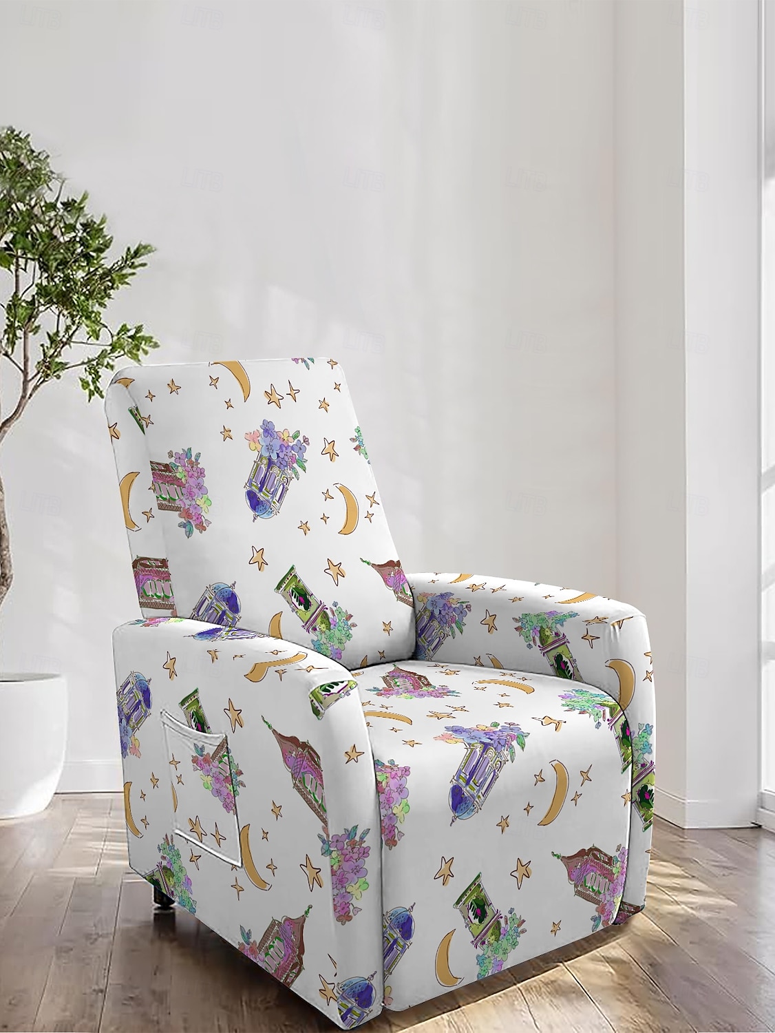capa para espreguiçadeira, padrão geométrico, capas de poliéster, removíveis e elásticas, perfeitas para proteção de móveis de sala de estar ou quarto de 2025 por $33.99 –P3