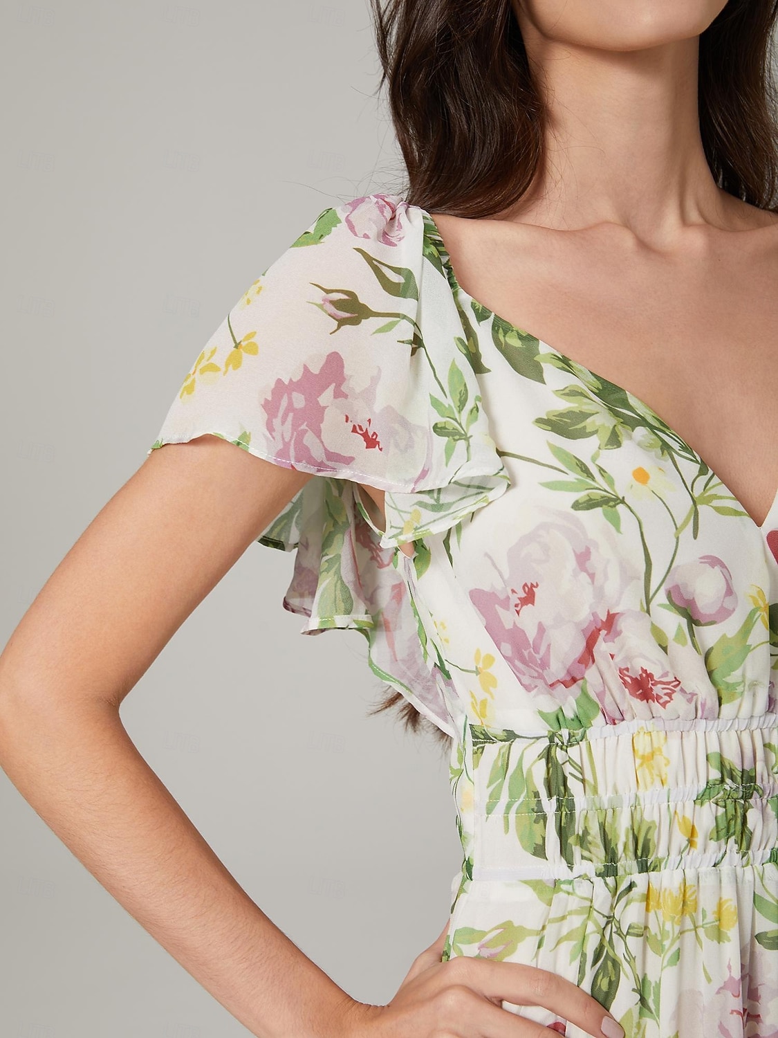 Feminino Vestido de chiffon Vestido Longo Amarelo Verão Decote Princesa Elegante Férias Moda S M L de 2025 por $82.99 –P4