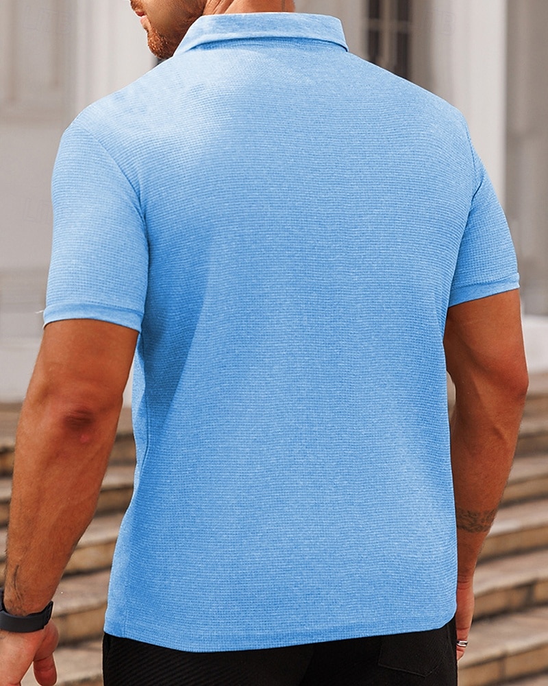 Herren Poloshirts zum Suchbegriff: "Waffel" Golfhemd Arbeit Casual Kargen Kurzarm Basic Modern Glatt Knopf Sommer Frühling Regular Fit Schwarz Weiß Gelb Rote Hellgrau Hellblau Poloshirts zum 2025 - $16.49 –P4