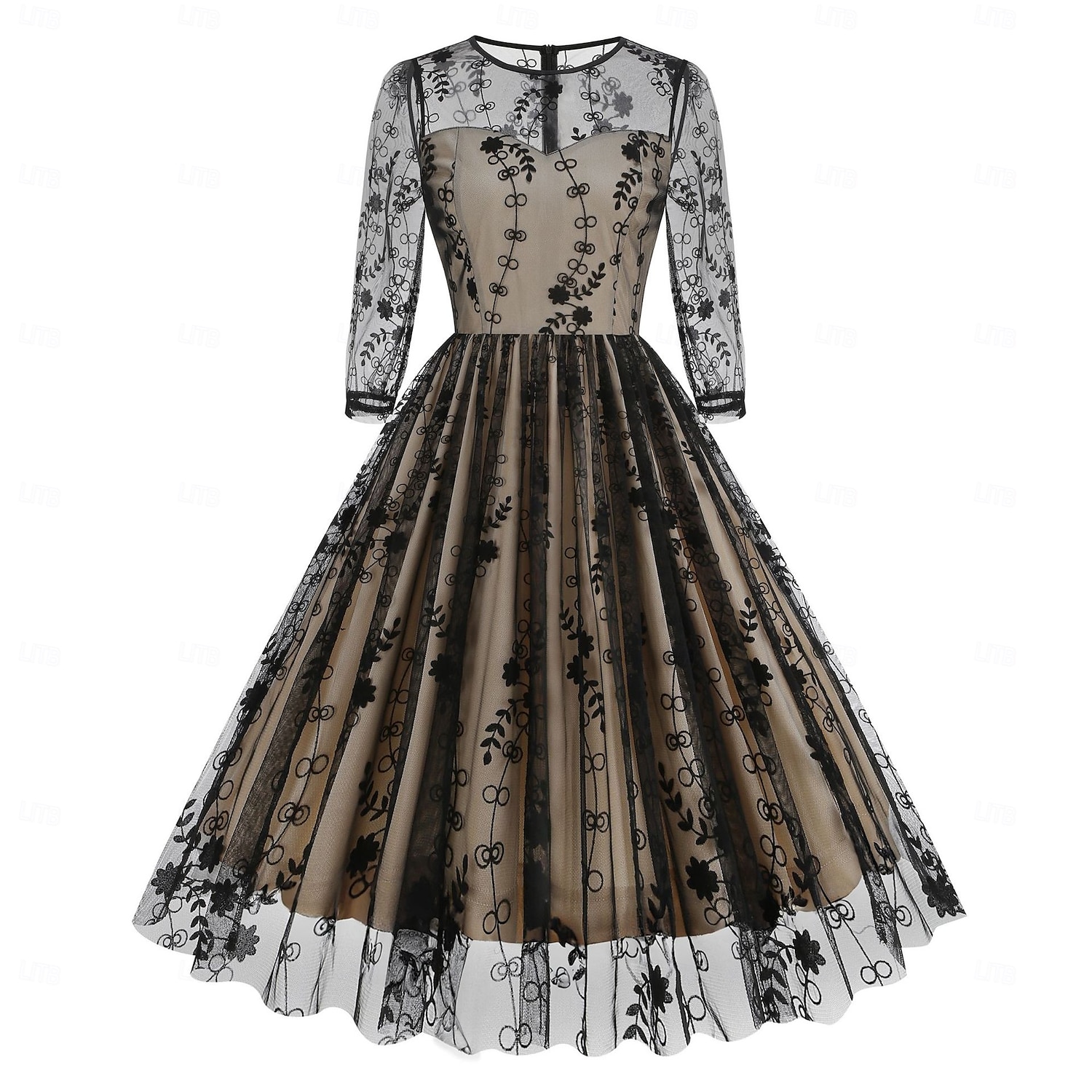 Retro Vintage 1950er Kleid Swing-Kleid Damen Karneval Maskerade Alltagskleidung Junggesellinnenabschiedsparty Erwachsene Kleid Abschlussballkleider 2025 - $44.99 –P1