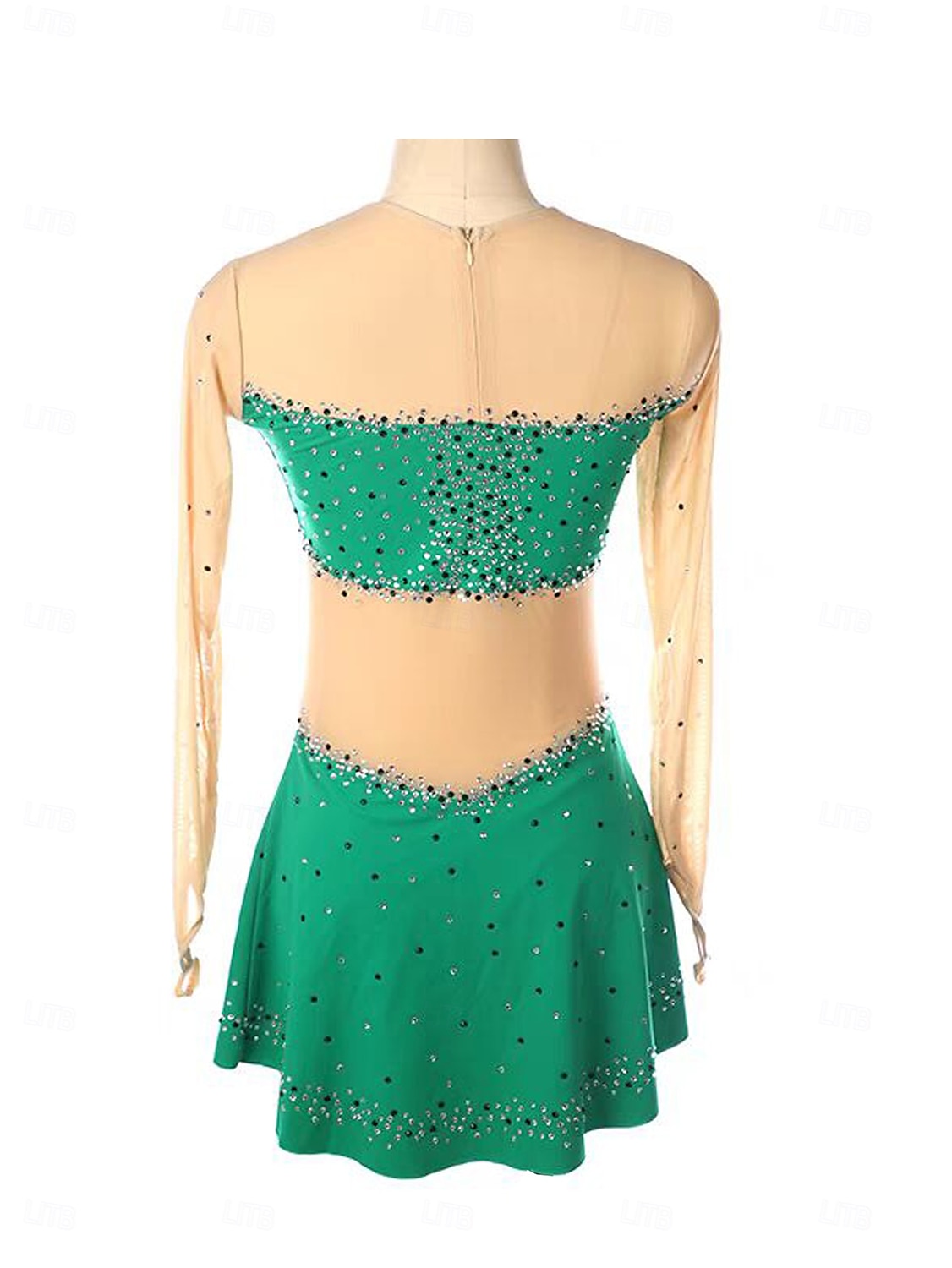 Robe de patinage artistique Femmes Fille Patinage Robe Vert Patchwork Trou de pouce Maille Spandex Élastique Entraînement Pratique Professionnel Tenue de Patinage Chaleur Thermique cristal pailleté de 2025 ? $162.99 –P2