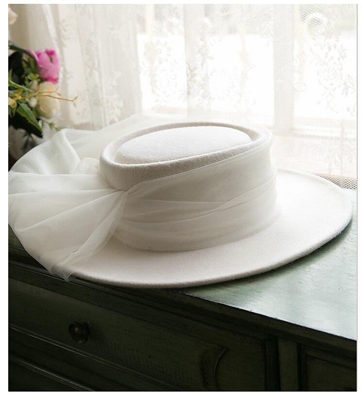 Chapéus Lã Formal Aniversário Vintage Com Tule Capacete Chapéu de 2025 por $41.99 –P5