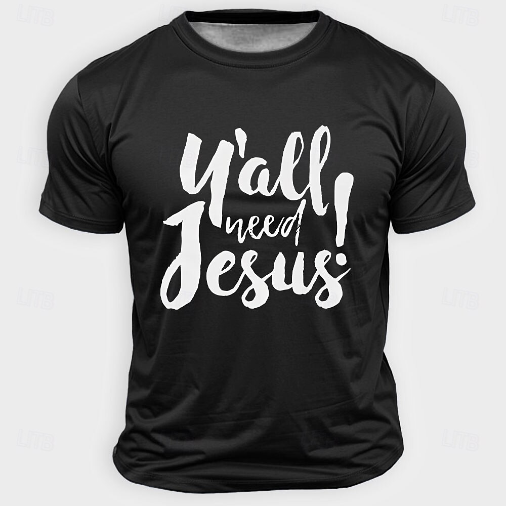Paște Bărbați Iisus Tricou Manșon scurt Tricou Tipărire 3D Stil Nautic Cămașă Designer Casual Petrecere Concediu Negru Alb Albastru piscină Vară Primăvară Îmbrăcăminte S M L XL XXL XXXL 2025 - $17.99 –P3