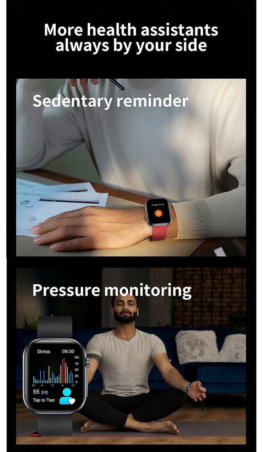 iMosi ET587 Smart Watch 1.96 inch Smartwatch Fitness Running Watch Bluetooth ECG+PPG Temperature Monitoring Pedometer Compatible with Android iOS Women Men Hands-Free Calls Waterproof Media Control 2025 - $72.99 –P14