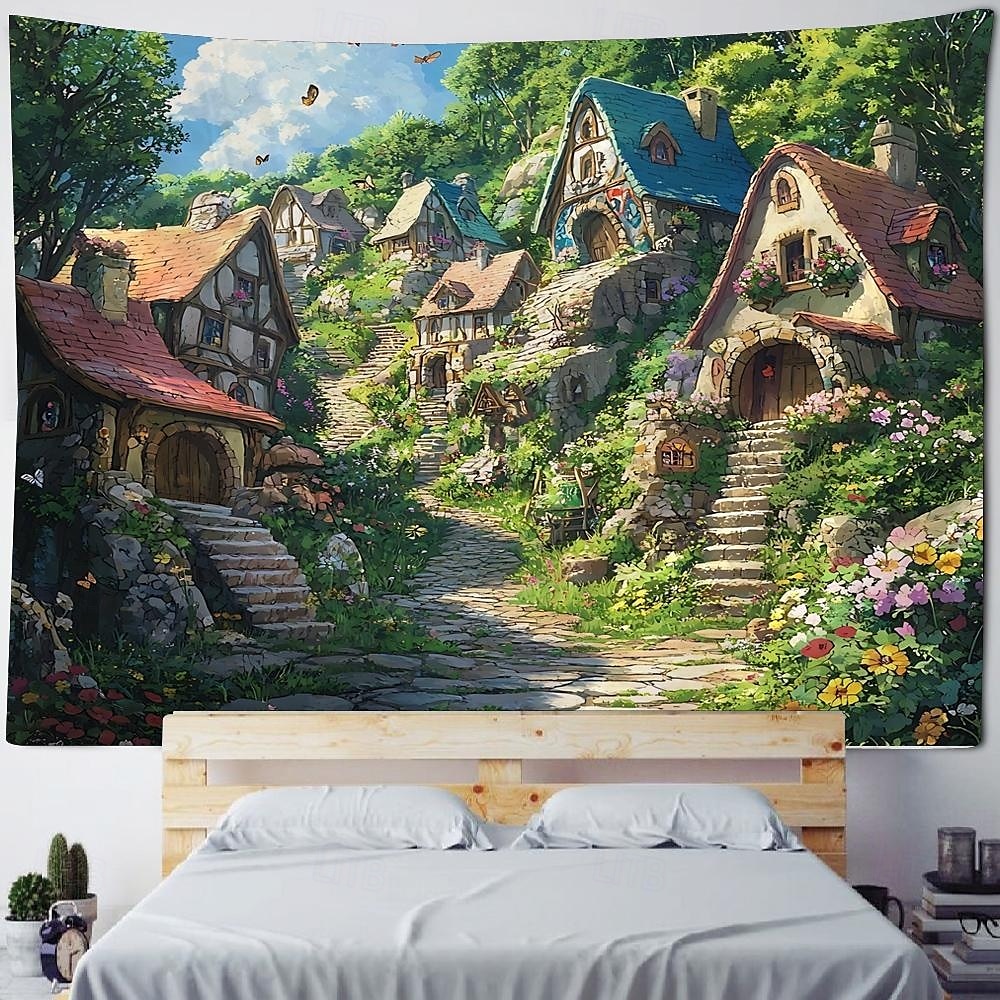 Planta flor casa paisaje colgante tapiz arte de pared gran tapiz mural decoración fotografía telón de fondo manta cortina hogar dormitorio sala de estar decoración 2025 - GBP £8.99 –P2