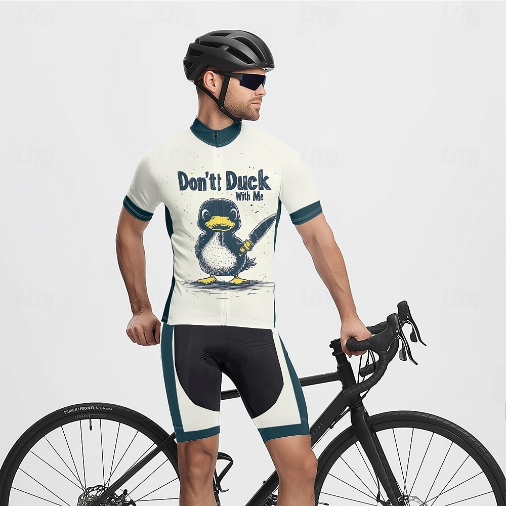 Bărbați Jersey de ciclism Manșon scurt Bicicletă Tricou Tee Jerseu cu 3 buzunare spate Ciclism montan Respirabil Uscare rapidă Proiectare anatomică Wicking Roz Închis Negru Alb Animal Desene Animate 2025 - $25.99 –P8
