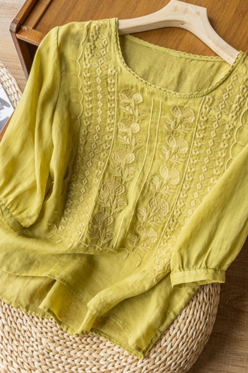 Damen Hemd Bluse Kunstbaumwollleinen Netz Einfach Modern Halbarm Rundhalsausschnitt Normale Oberteile Täglich Ferien Ausgehen Blau Weiß Gelb Purpur Khaki Sommer 2026 - $8.49 –P13