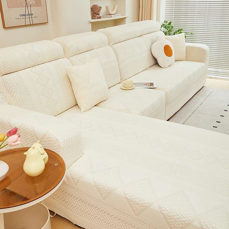 Elastic Jacquard Fabric Sofa Cover Stretch Couch Cover Sectional L Shape Sofa Slipcover Corner Case for Living Room 1/2/3/4 Seat 2025 - $40.99 –P12