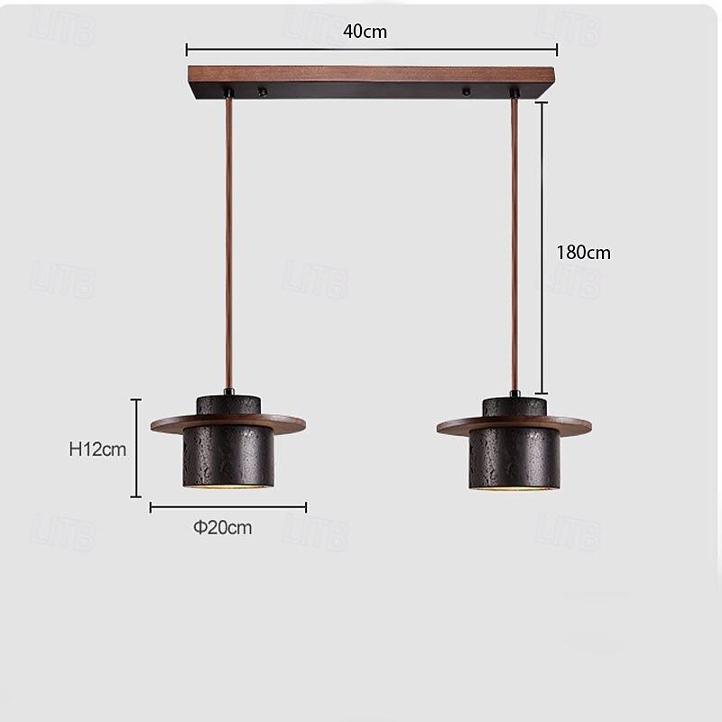 2 lumières 3 lumières 20 cm Design Unique conception avec îlot Suspension Bois Pierre Finitions peintes Moderne Style Nordique 85-265V de 2025 ? $124.99 –P5