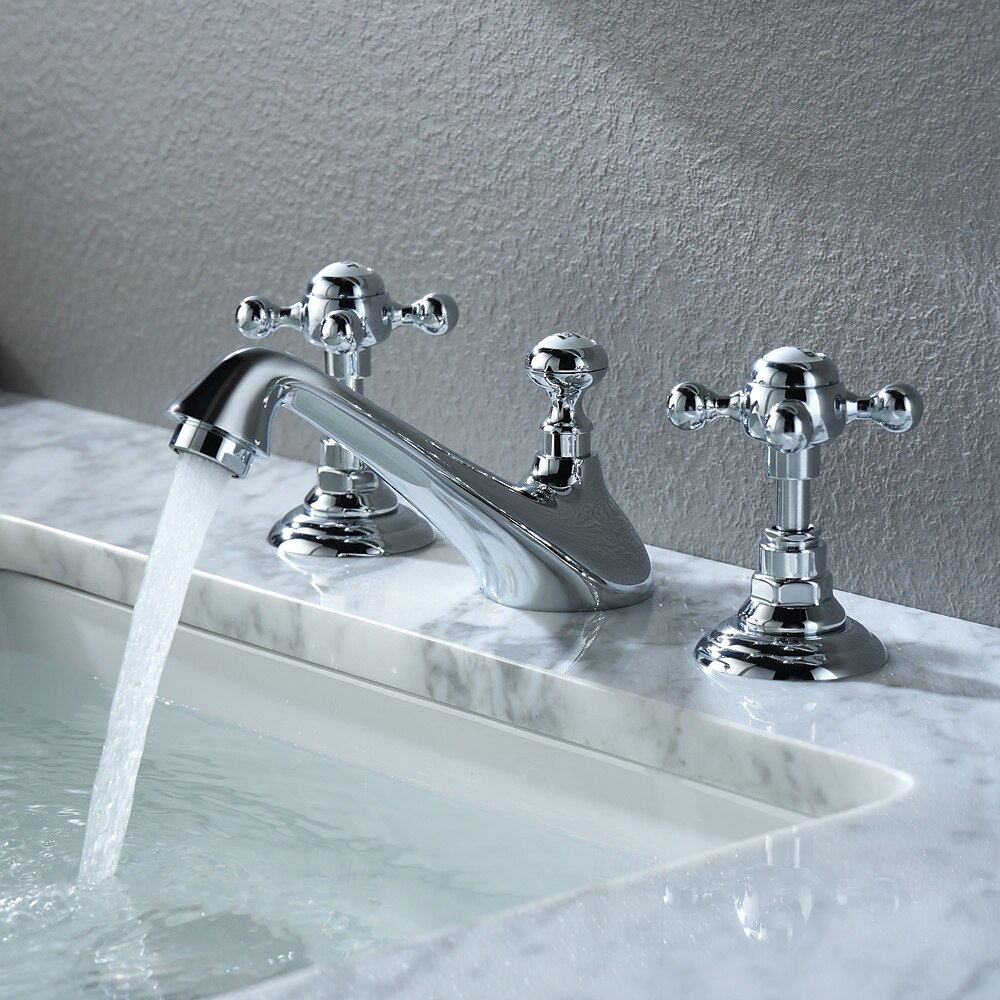 Bathroom Sink Faucet - Widespread Electroplated Widespread Two Handles Three HolesBath Taps 2025 - $202.49 –P5