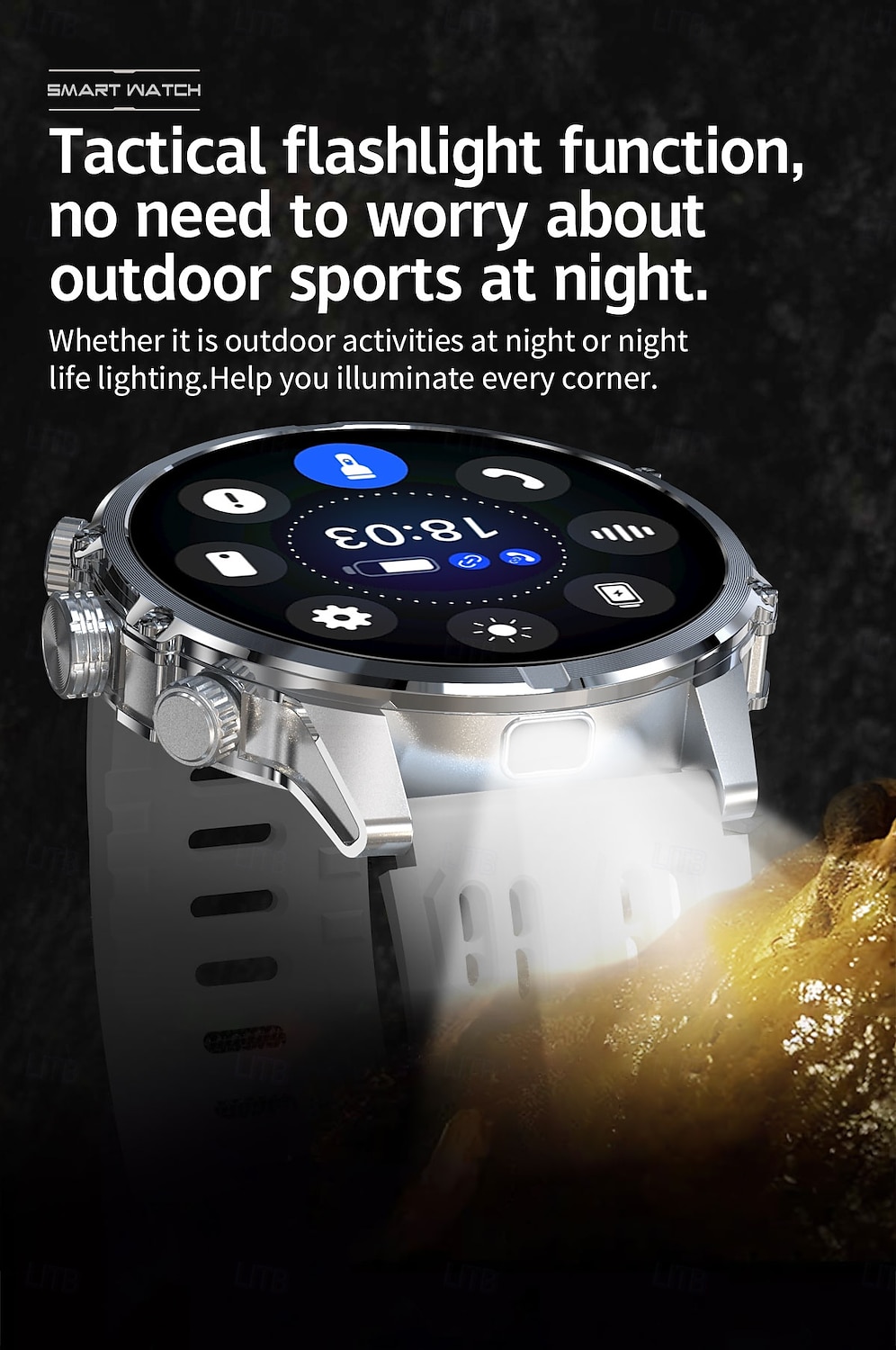 2025年 CF53スマートウォッチ Bluetooth通話 LEDフラッシュライト AMOLEDスクリーン メンズスポーツウォッチ 機能性スポーツウォッチ  コレクション – $73.99 –P5