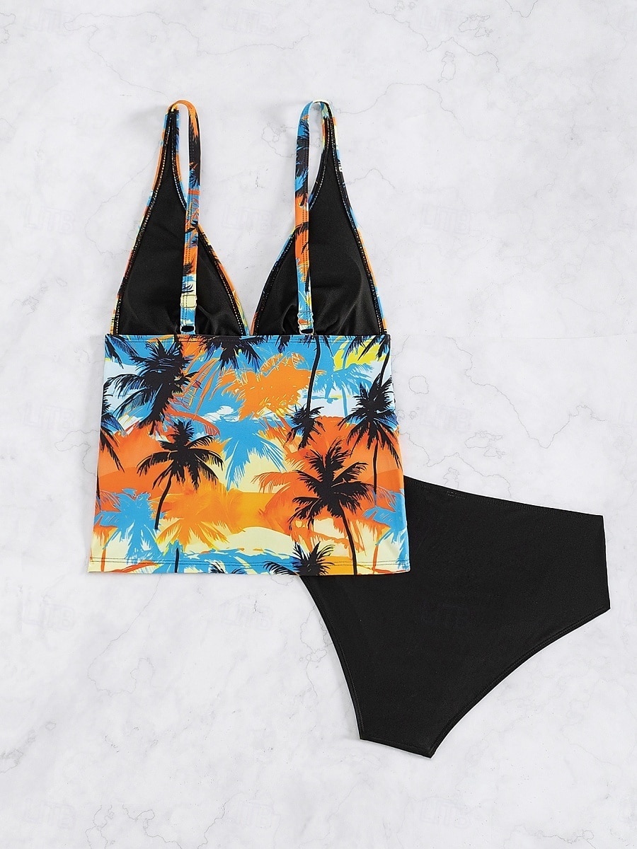 Maillots de bain femmes Bikini 2 pièces Maillot de bain échancré Sans dos Slim Vêtements de plage Vacances Floraux Col halter Sans manches de 2025 ? $23.99 –P5