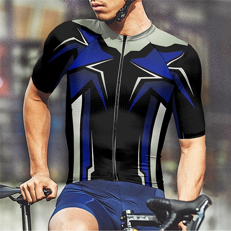 Bărbați Jersey de ciclism Manșon scurt Bicicletă Tricou Tee Jerseu cu 3 buzunare spate Ciclism montan Respirabil Uscare rapidă Proiectare anatomică Wicking Galben Rosu Albastru Sport Îmbrăcăminte 2025 - $25.99 –P18