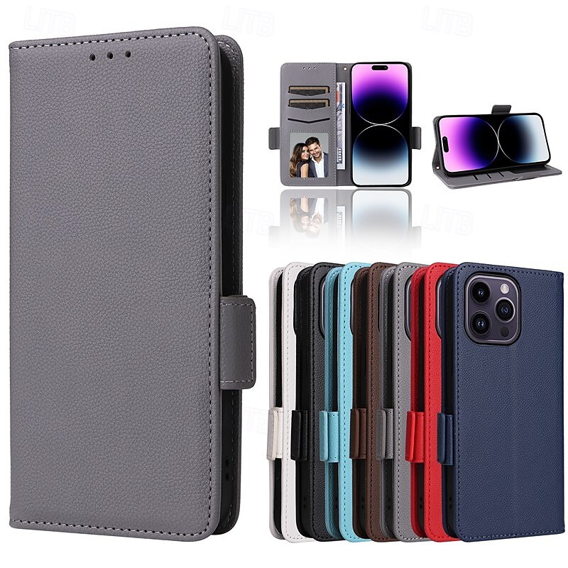 telefon Etui Til iPhone 16 15 14 Pro Max Plus iPhone 13 12 11 Pro Max Mini Flip deksel med stativ Magnetisk med håndleddsstropp Kontor / Bedrift TPU PU lær 2025 - $20.99 –P7