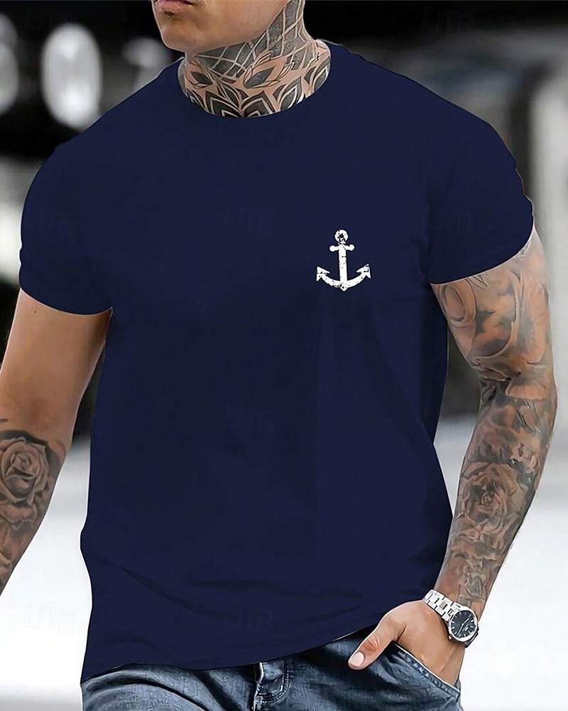 Herren T-Shirt Kurzarmshirt Kurzarm Rundhalsausschnitt Frühling & Herbst Buchstabendruck Mode Designer Druck Urlaub Straße Ausgehen Dunkelgrau Weiß Schwarz Top T-Shirt für Herren 2025 - $15.99 –P6
