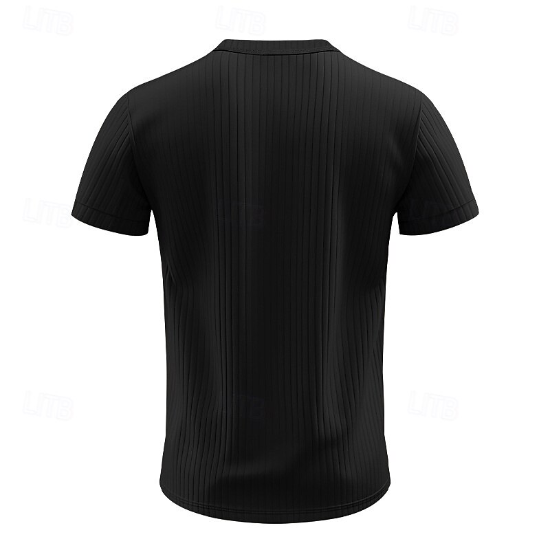 Hombre Camiseta con botones Camiseta Henley Shirt Tee Manga Corta Henley Verano Primavera Plano Moda Design Básico Jacquard Vacaciones Calle Noche Negro Blanco Rojo Camiseta superior para hombre 2025 - $20.99 –P12