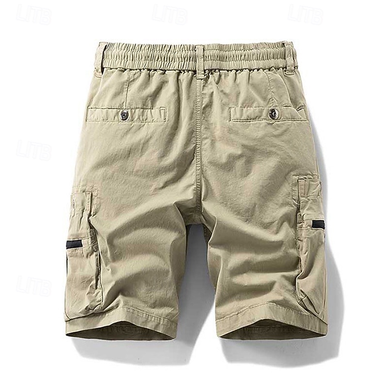 Men's Cargo Shorts Shorts Summer Shorts Drawstring Elastic Waist Zipper Pocket Plain Comfort Wearable Knee Length Outdoor Sport Daily Fashion Casual Black Brown 2026 - $39.99 –P2