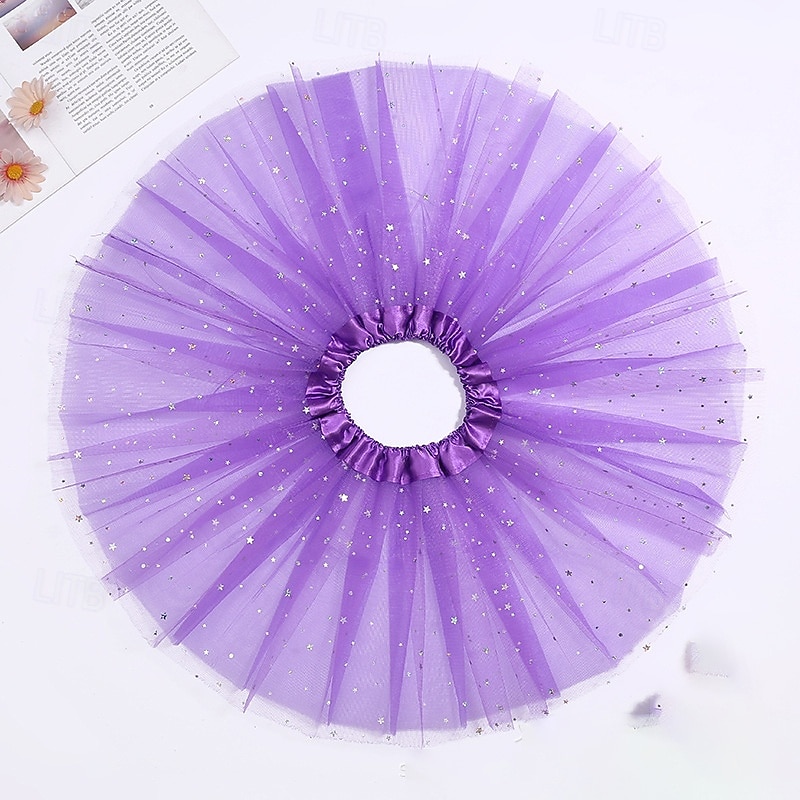 Kinderen Voor meisjes Rok Effen Kleur Actief Netstof Buiten 4 jaar + Zomer Licht Roze Zwart Wit 2025 - $5.49 –P16