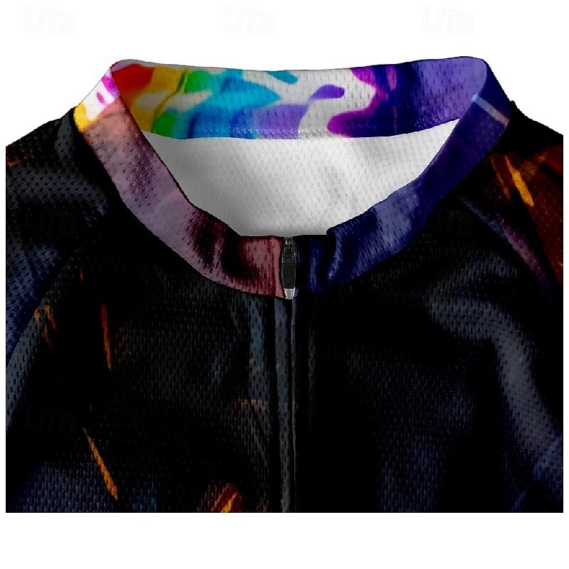 Homme Maillot de cyclisme Manche Courte Cyclisme T-shirt Maillot avec 3 poches arrière VTT Vélo tout terrain Respirant Séchage Rapide Design Anatomique Évacuation de l'Humidité Noir Arc-en-ciel Des de 2025 ? $25.99 –P5