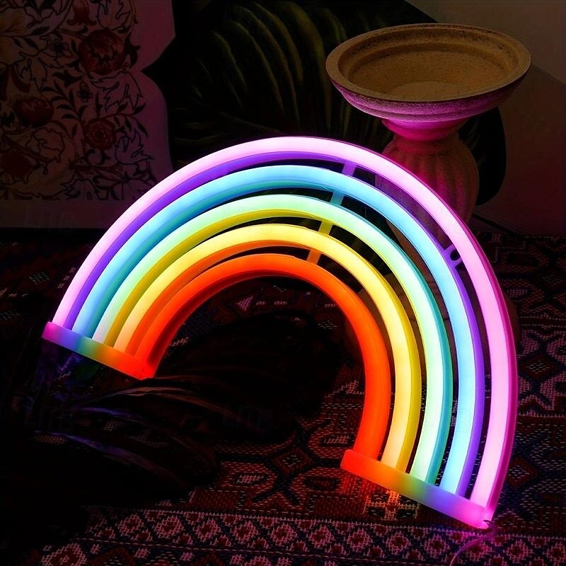 1 szt. tęczowe światło neonowe jasne światło ścienne usb bateria aaa pudełko podwójnego zastosowania zasilacz dekoracja wnętrz duma ceremonia świętowanie impreza dekoracja światło 2025 - $11.49 –P6