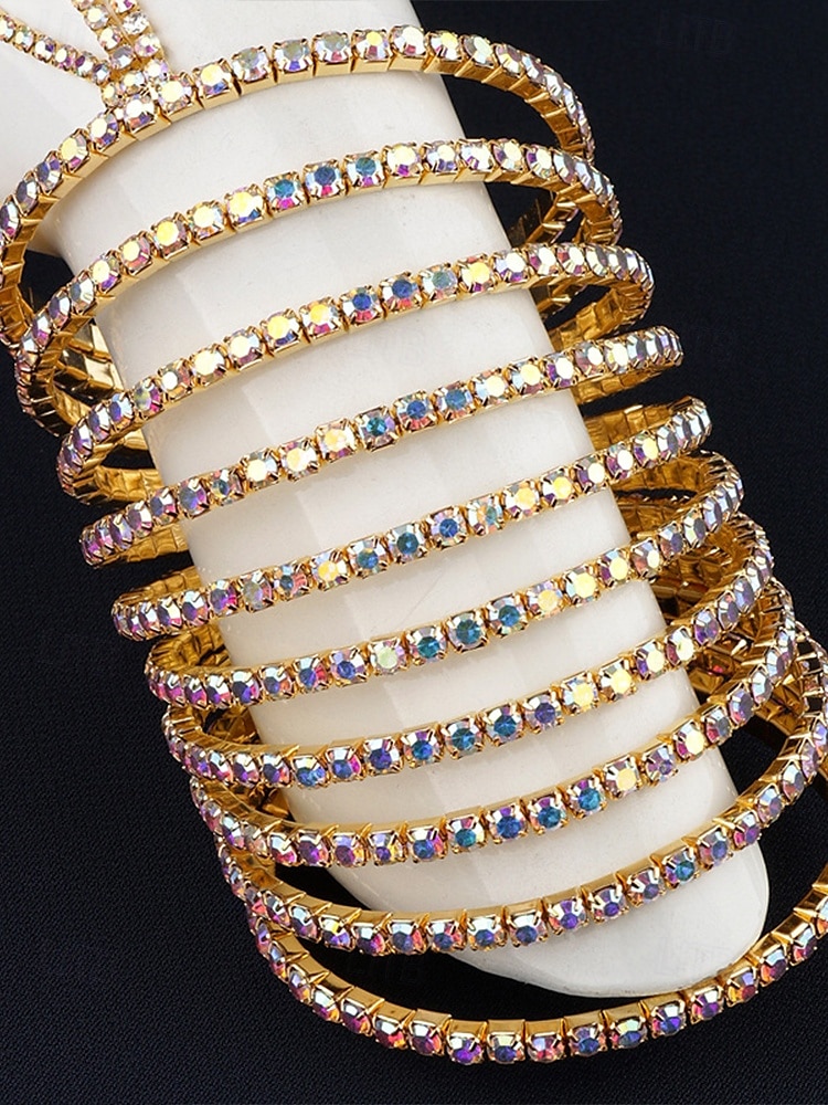 Bracelet chaîne de luxe en strass avec anneau – bijoux scintillants pour femmes, parfaits pour les mariages, les fêtes et les galas de 2025 ? $14.99 –P8