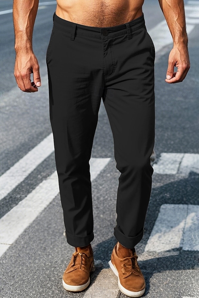 pantaloni cargo da uomo elastico in vita tasche multiple pantaloni a tutta lunghezza casual anelastico tinta unita sport all'aria aperta vita media verde militare nero kaki blu navy s m l xl xxl del 2025 a $6.59 –P12