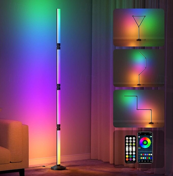 hoek vloerlamp smart app controle led hoeklamp moderne staande lamp voor woonkamer slaapkamer gamekamer 2025 - $116.99 –P7