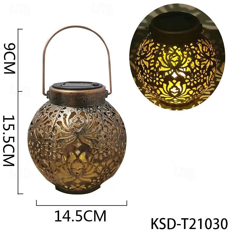 1 pc led im freien wasserdichte solar lichter eisen hohl projektion laterne hof garten rasen landschaft licht dekoration hängen lichter 2026 - $16.49 –P9