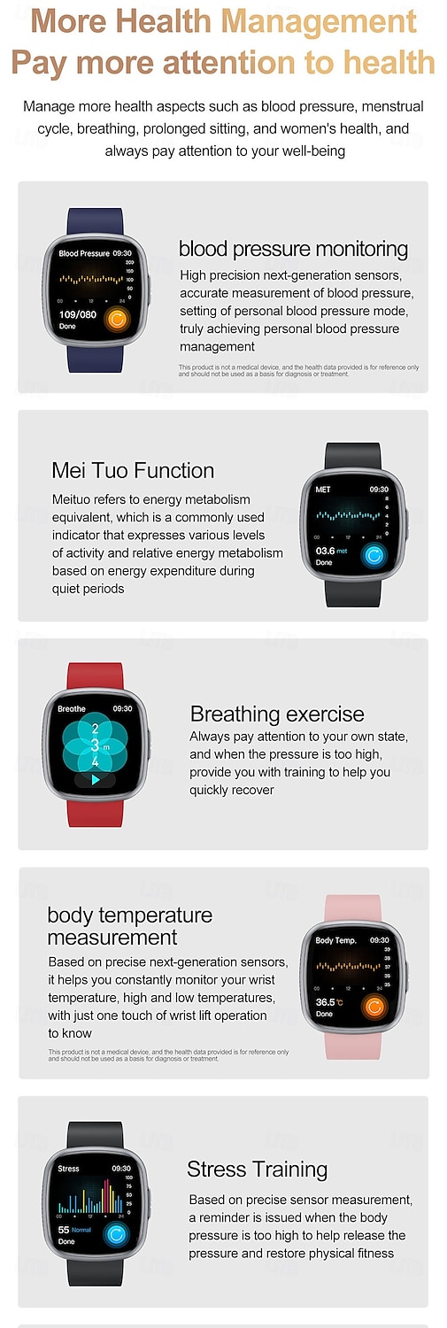 Smart Watch Blood Glucose ECG Blood Pressure Body Temperature Monitor Android iOS IP68 1.75 2025 - $69.99 –P13