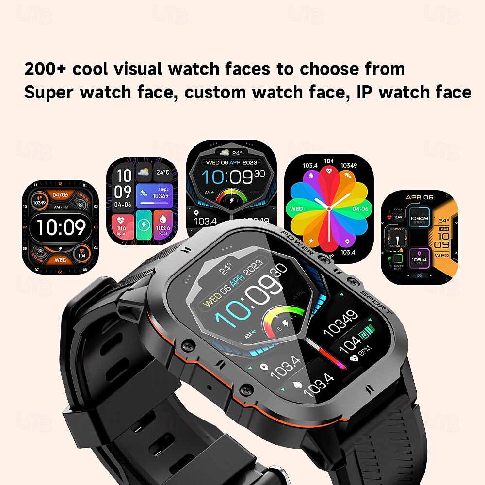 696 Smart Watch Fitness Tracker EKG PPG Bluetooth Samtalspåminnare Android iOS IP67 44mm 1.96 2025 - $64.99 –P13