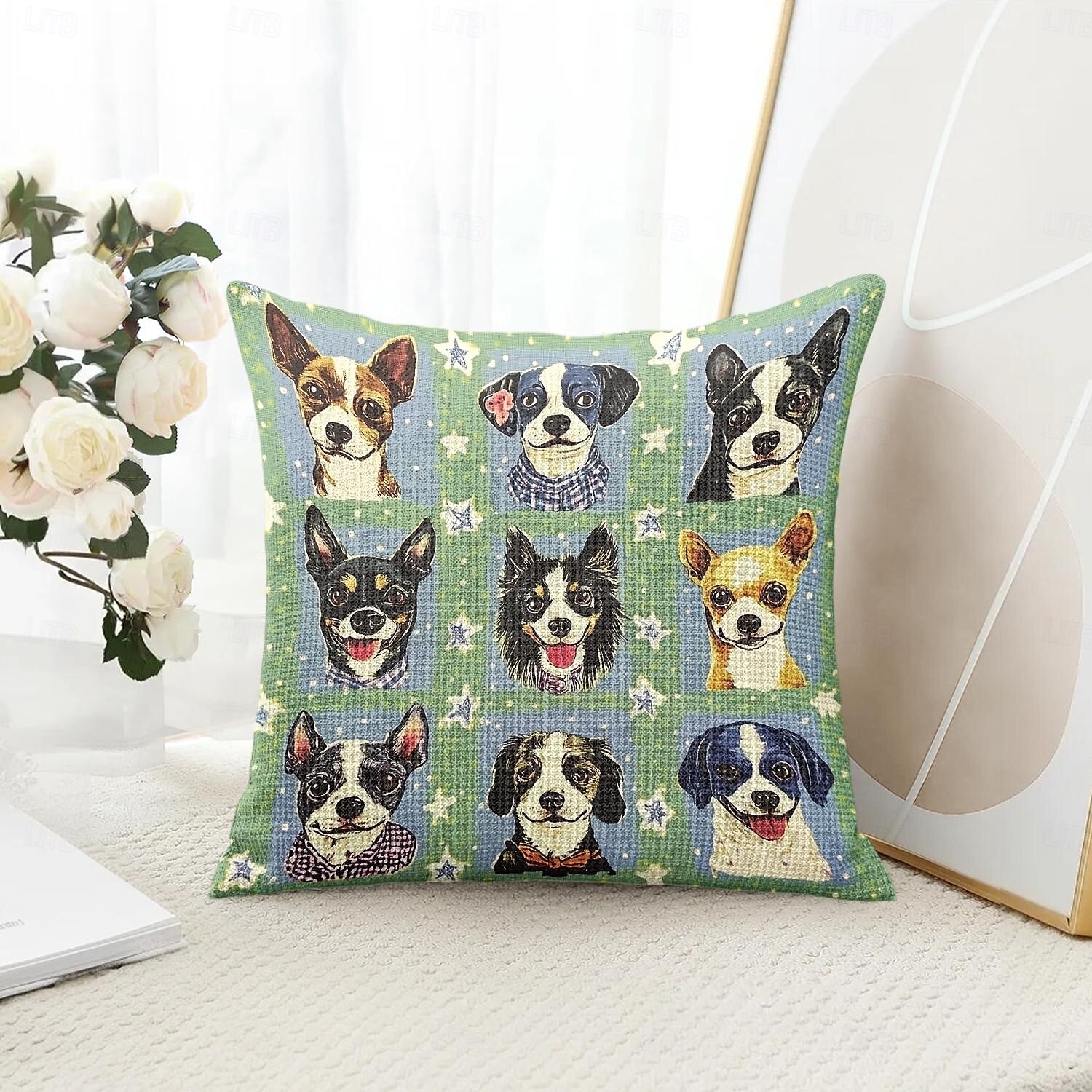 Søte hunder dekorative kasteputer dekkevne 1PC myk kvadratisk sofa pute omslag putetrekk soverom stue sofa stol dyrevenn 2025 - $12.99 –P1