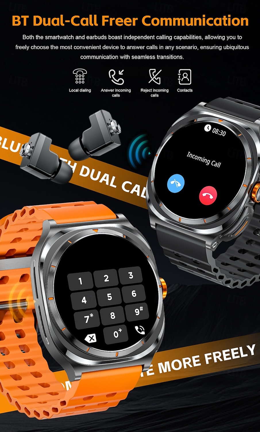 696 GT98 Smart Watch 1.53 inch Smartwatch Fitness Running Watch Bluetooth Pedometer Call Reminder Sleep Tracker Compatible with Android iOS Women Men Hands-Free Calls Message Reminder IPX-0 46mm 2025 - $93.99 –P13
