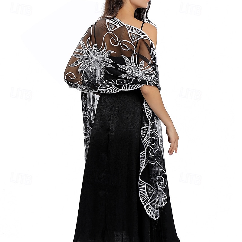 Scialle Donna Elegante Senza Maniche Poliestere Stole da matrimonio Con Nappa Per Feste Primavera & Estate del 2025 a $14.99 –P6