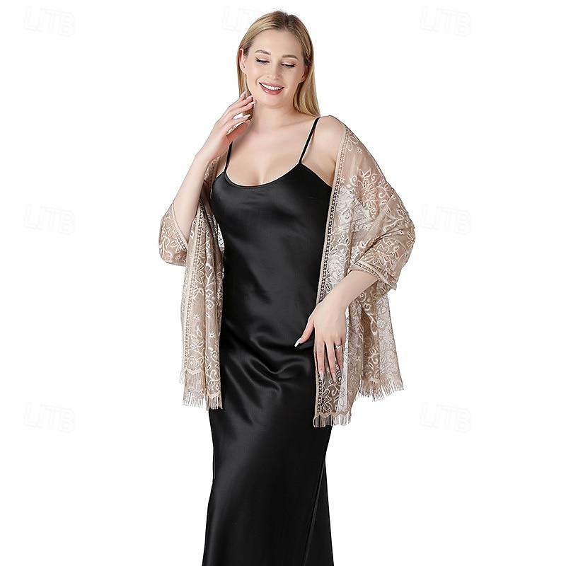 Retró Ordító 20-as évek 1920-as évek sál Wrap Kendők A nagy Gatsby Flapper lány Rojt Tömör szín Női Farsang Esküvő Estély Álarcos mulatság Felnőttek Kendő 2025 - $10.99 –P9