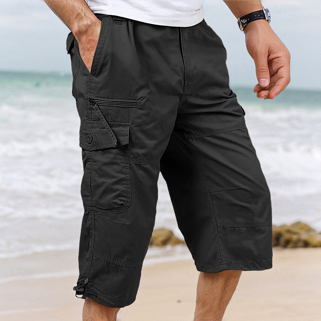 Per uomo Pantaloncini modello cargo Pantaloni modello Capri pantaloncini capri Maglia da escursione Vita elastica Multi tasca Con cintura Liscio Comfort Traspirante Polpaccio Giornaliero del 2025 a $22.99 –P8