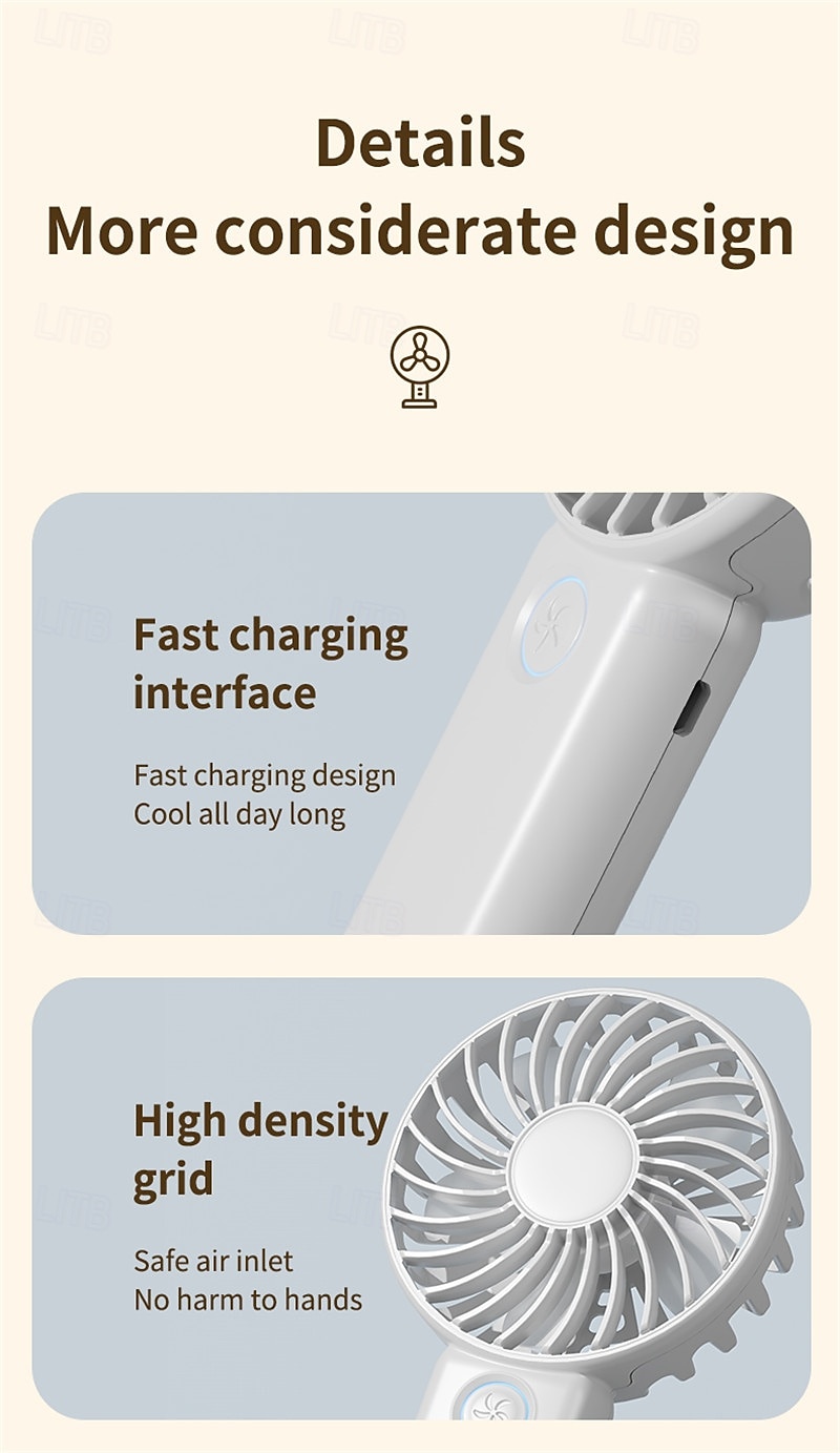 3-Speed Portable Cooling Fan – USB Rechargeable Handheld Electric Fan with 1200mAh Battery for Personal Use 2025 - $13.99 –P13