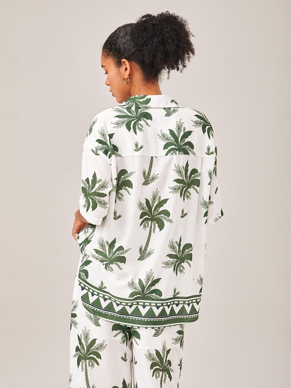 Femmes Col de chemise Vacances Tropical Mode Vert XS S M Été de 2025 ? $89.99 –P5