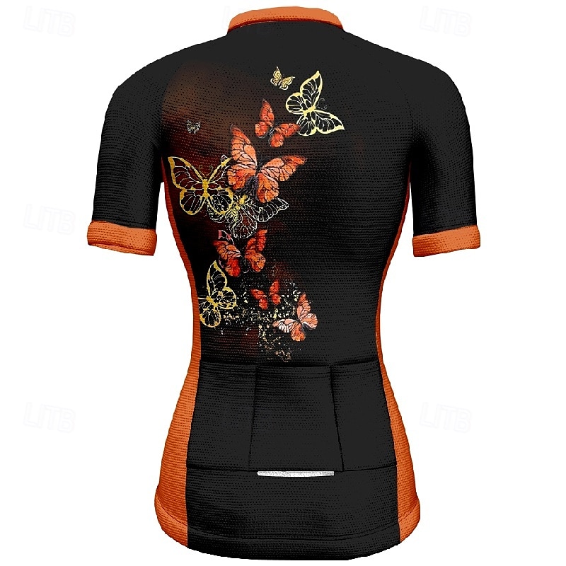 Women's Cycling Jersey Short Sleeve Bike Tee Tshirt Jersey with 3 Rear Pockets Mountain Bike MTB Breathable Quick Dry Anatomic Design Wicking Blue Fuchsia Orange Butterfly Sports Clothing Apparel 2025 - $23.99 –P9