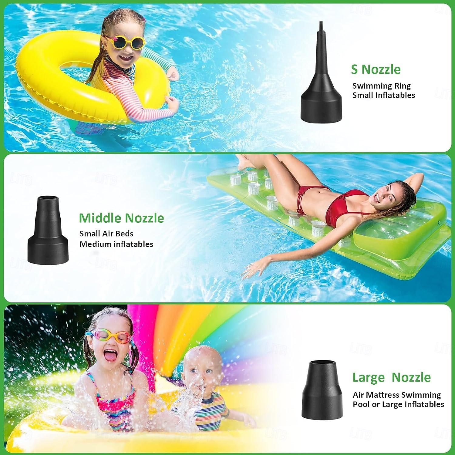 Pompe à air électrique portable à remplissage rapide avec 3 buses, gonfleur/dégonfleur AC/12 V CC pour matelas pneumatiques de camping en plein air de 2025 ? $23.99 –P5