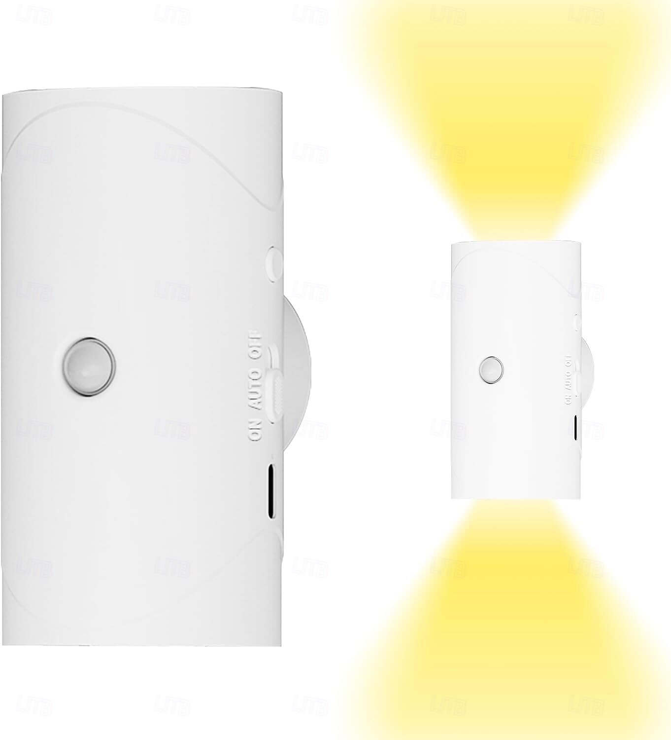 faretti a led sensore di movimento luce notturna design a doppia testa luce per scale ricaricabile lampada da parete magnetica luci notturne da parete a led senza fili per gradini camera da letto del 2025 a $33.99 –P1