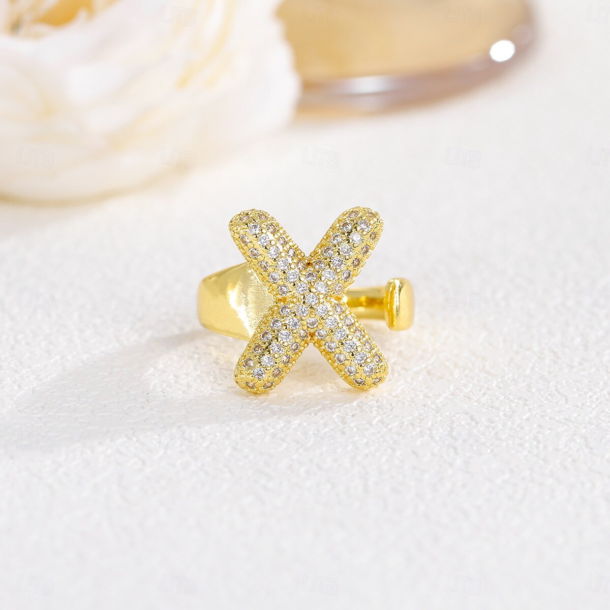 Personalized Letter Ring, Gift for Mom, 18K Gold Plated Adjustable Ring, Copper with Zircon, Open Band Initial Ring, Elegant and Stylish Jewelry for Women 2025 - AU $6.89 –P3