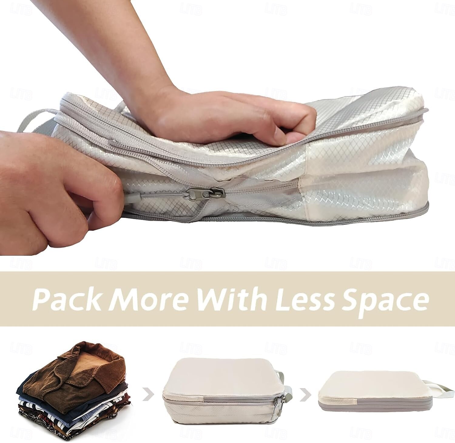 4-Piece Compression Packing Cubes Set for Travel, Luggage Storage and Organizer, Clothes, Toiletries, and Bag Organizer for Travel Essentials 2025 - $18.49 –P3