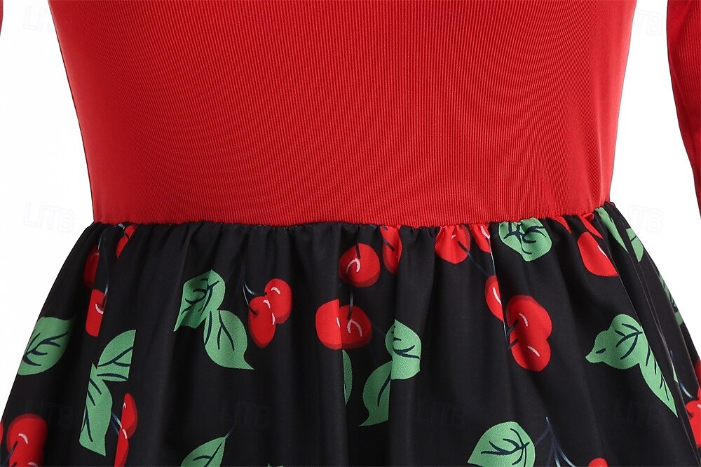 Retró 1950-es Rockabilly Ruhák Swing ruha Cseresznye Női Farsang Álarcos mulatság Hétköznapi viselet Felnőttek Ruha Hazatérő ruhák 2025 - $25.99 –P5