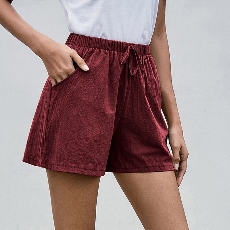 Per donna Pantaloncini in cotone e lino Shorts Moda Streetwear Corto Naturale Semplice Tasca Design con Coulisse Elastica Comodo All'aperto Confortevole Streetwear Abbigliamento quotidiano Uscire del 2025 a $13.99 –P3