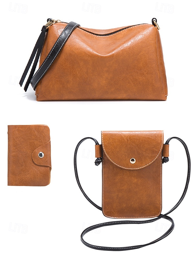 4-Piece Women's Handbag Set – Faux Leather Shoulder Bag, Crossbody Purse, Wallet & Clutch, Elegant Casual Tote for Work, Travel & Daily Use 2025 - $46.99 –P6
